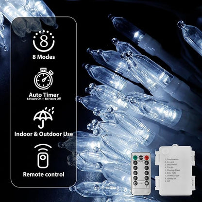 Christmas Fairy Lights, 33ft 100 LED Battery Twinkle Lights