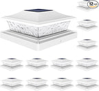 12-Pack Bright Solar Post Cap Lights for Deck, LED