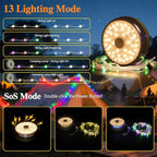 Camping Tent String Lights, 32.8ft Rechargeable LED