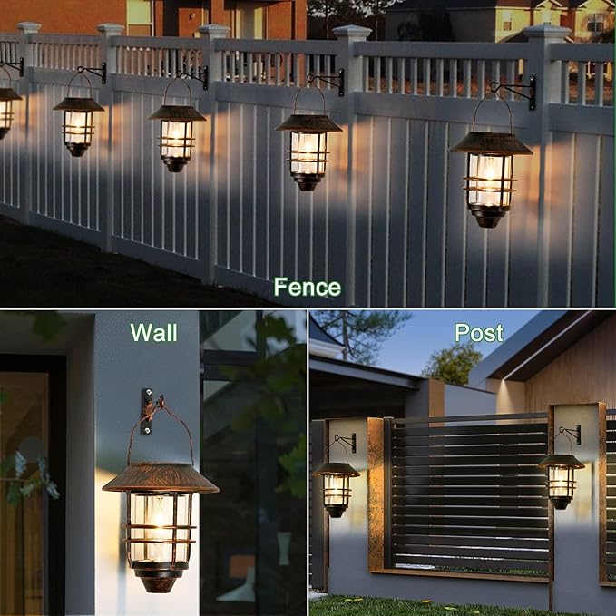 Backyard Solar Hanging Lanterns 2-Pack, Elegant Yard Decor