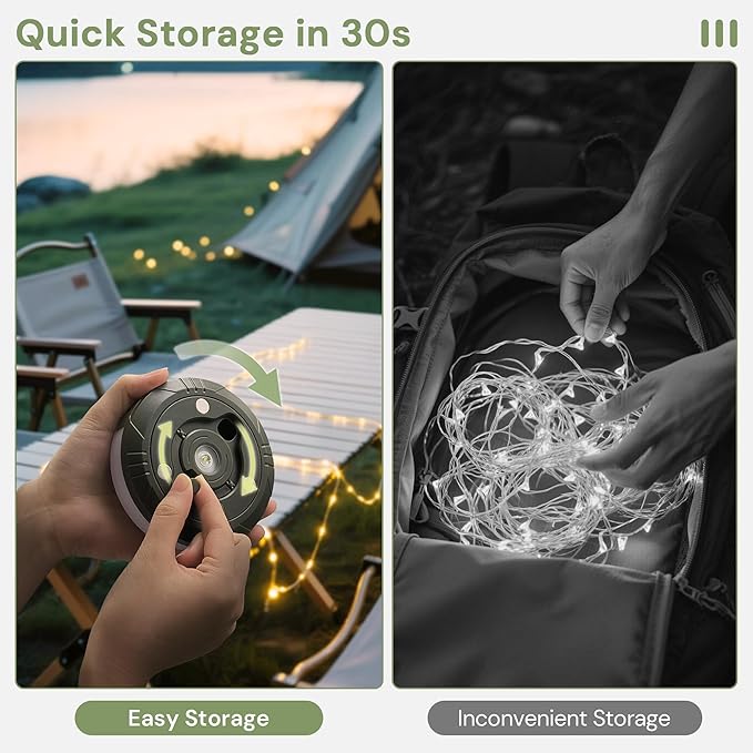 2-Pack Christmas String Lights, 8ft Waterproof Twinkle Lights