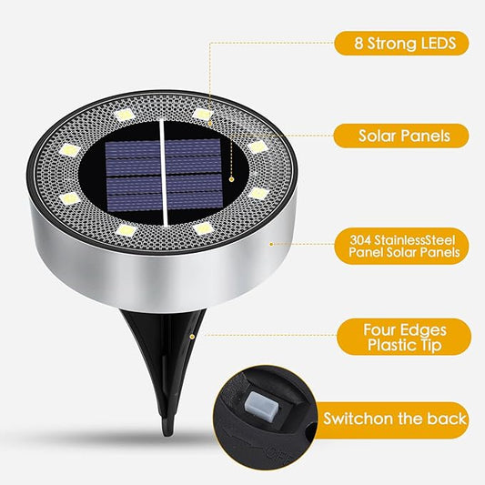 Solar Lights Outdoor 16 Pack, Solar Garden Outdoor Waterproof Pathway Lights Bright In-Ground Lighting Decor for Lawn, Patio, Yard, Driveway, Step and Walkway Warm Lights