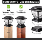 2-Pack Warm White Yard Post Cap Lights, Solar LED