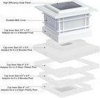 Solar Post Cap Lights 2-Pack, Waterproof LED