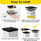 24-Pack Warm White Solar Patio Post Lights, Outdoor LED Caps