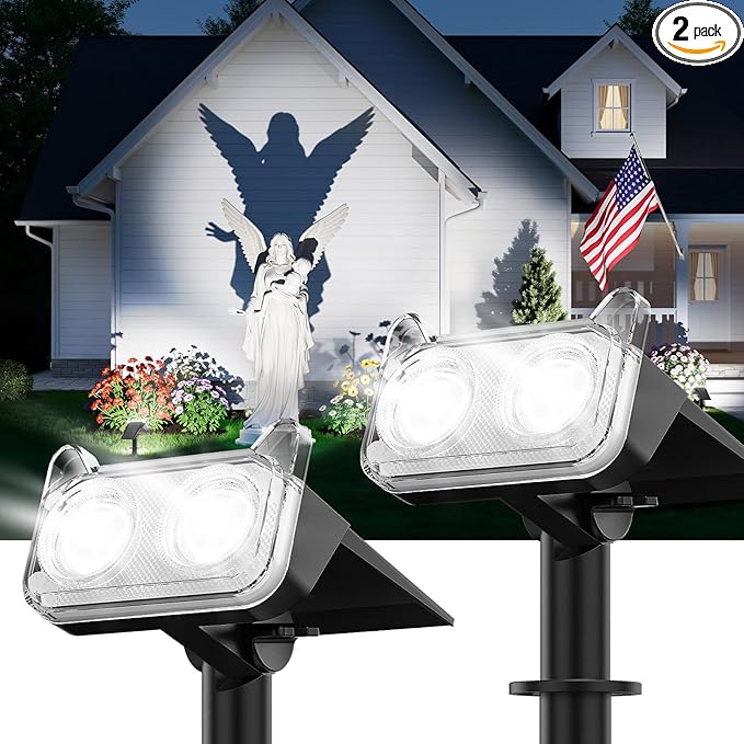 Solar Wall Spotlights 2-Pack, LED