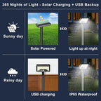 2-Pack Solar Path Lights, Outdoor Yard LED