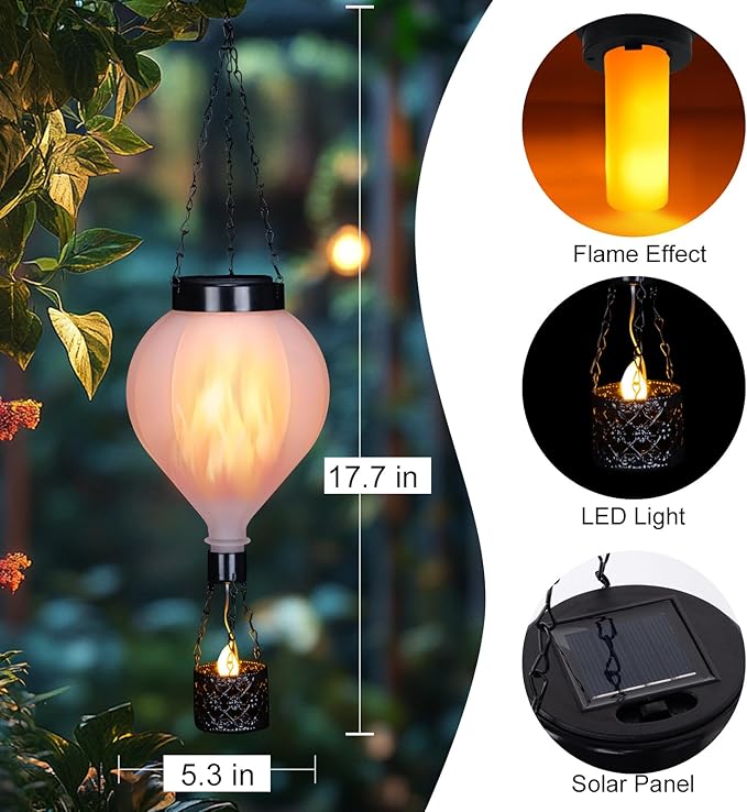 Solar Garden Lanterns, Garden Hanging LED Decor
