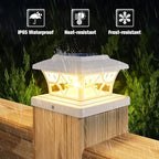 4-Pack Solar Post Cap Lights, White Waterproof