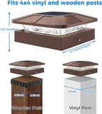 16-Pack Brown Solar Deck Post Lights, Outdoor LED Caps