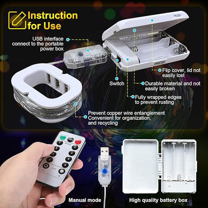 Christmas Fairy Lights, 16ft 50 LED Battery Twinkle Lights