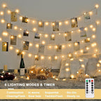 33ft Christmas LED String Lights, Waterproof Timer Lights
