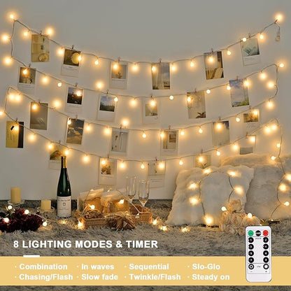 33ft Christmas LED String Lights, Waterproof Timer Lights