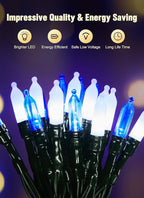 8ft Christmas LED String Lights, Waterproof Timer Lights