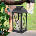 Solar Hanging Lanterns 2-Pack, Backyard Hanging LED Decor