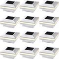 Solar Post Cap Lights 12-Pack, Waterproof LED