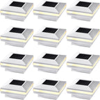 Solar Post Cap Lights 12-Pack, Waterproof LED