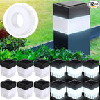 12-Pack Solar Post Cap Lights, White Waterproof