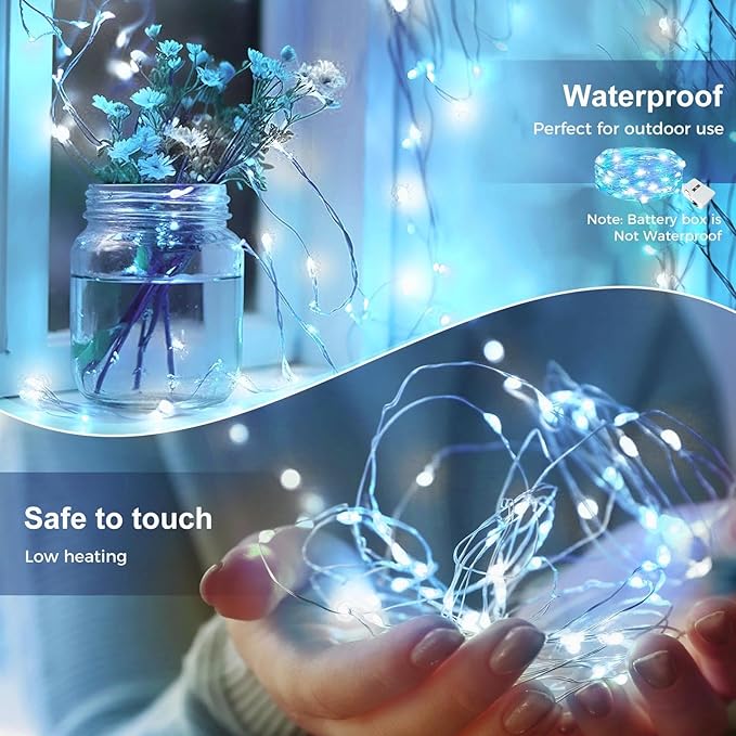 12-Pack Christmas Twinkle Lights, Waterproof for Patio