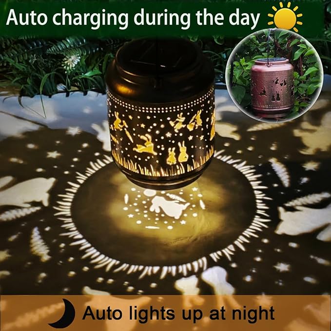 Solar Rabbit Lanterns, Outdoor Hanging LED Decor