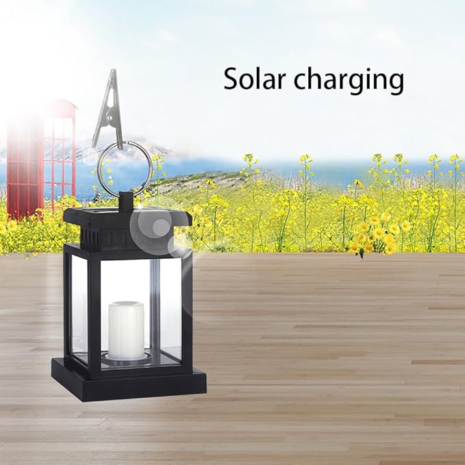 TOPCHANCES Solar Mason Jar Lights, Outdoor Lantern Hanging Lights Lamp Solar String Lights,IP44 Waterproof, Built-in 600 mAh Rechargeable Battery for Garden Patio Courtyard (Candles)