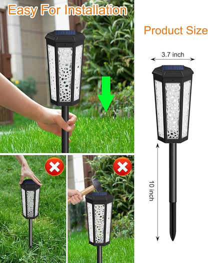 Colored Solar Powered Pathway Landscape Lights Outdoor Warm White & RGB Dusk to Dawn Waterproof for Garden Sideway Outside, Patio, Path, Yard, Walkway, Driveway, 2 Modes 6 Pack Accent Modern Design