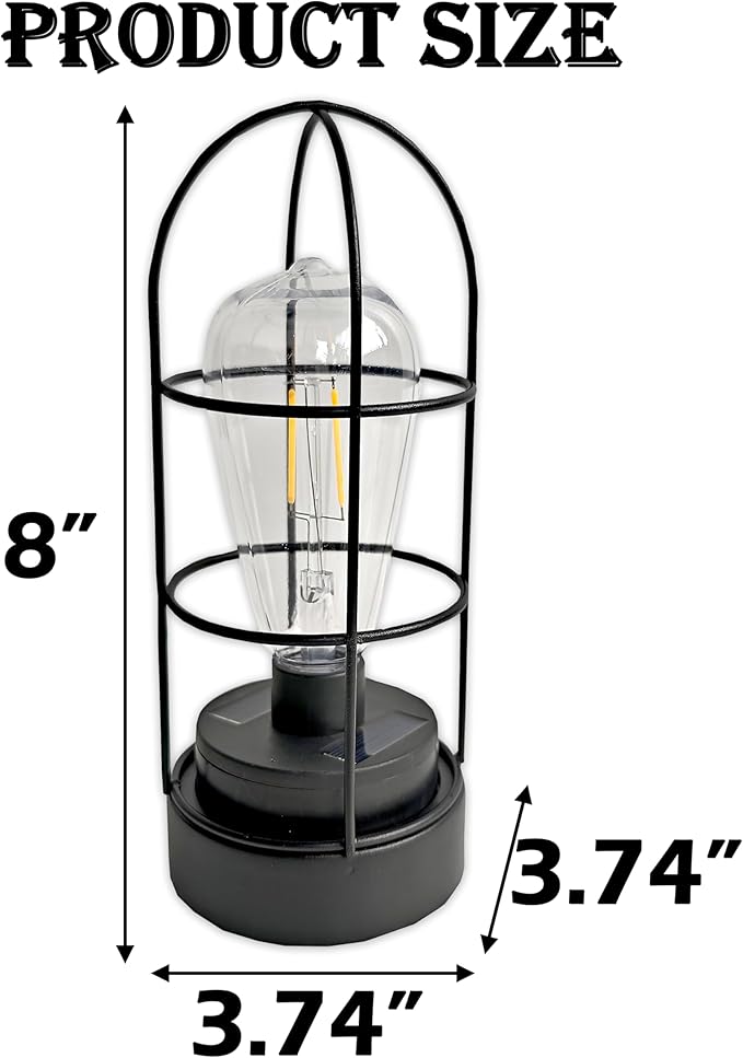 Solar Lanterns, Waterproof Solar Lights Lantern Tabletop Decor,Classic Outdoor Lighting for Yard Garden Patio Porch Balcony Decorations 2 Pack