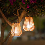 2-Pack Courtyard Solar Lanterns, Waterproof LED Patio Lights