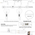 25ft LED Patio String Lights, Waterproof Outdoor