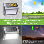 Solar Step Lights 6-Pack, Waterproof Fence