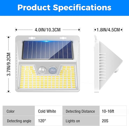 Peasur Solar Outdoor Lights [20 Pack/140LED], 3000K Solar Motion Sensor Outdoor Powered Security Lights 3 Working Modes Waterproof for Outside Garden Yard, White Frame
