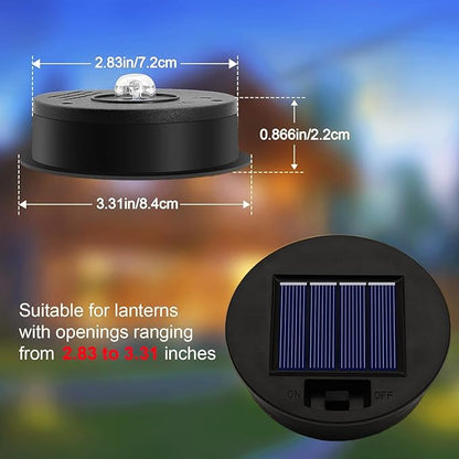 ZNYCYE 2 Pack Solar Light Replacement Top Parts(Top Size 3.15 inch,Bottom Size 2.76 inch) 7 Lumens Lantern Lids Replacement Light,Waterproof LED Replacement for Outdoor Garden, Pathway, Yard Light