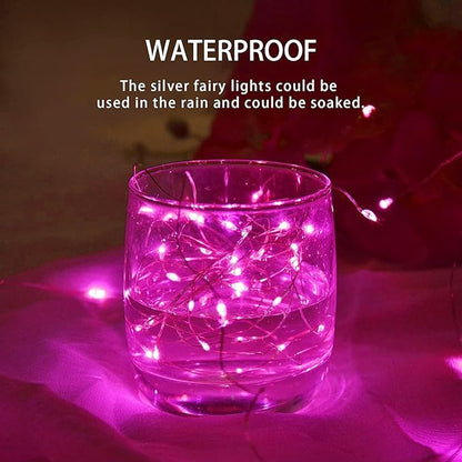 8-Pack Christmas String Lights, 16ft 50 LED Waterproof Twinkle Lights
