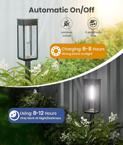 Solar Pathway Lights Outdoor, 6 Pack Bright Solar Lights Outdoor, Auto On/Off, IP65 Waterproof Solar Garden Lights Solar Powered Landscape Lighting for Yard Patio Walkway Driveway Pathway