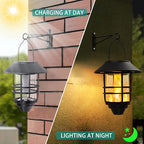 Hanging Solar Lantern Set 2-Pack, Elegant Patio Lighting
