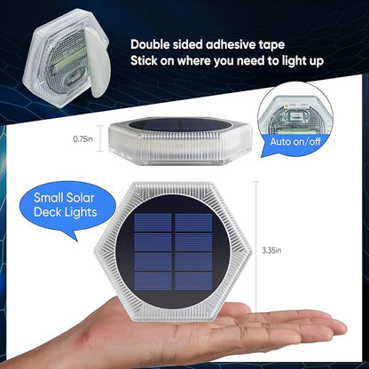 YiLaie Blue Solar Deck Lights for Outside 6 Pack, Dock Lights Solar Powered Waterproof Driveway Warning for Driveway Pathway Boat Dock Post Yard.