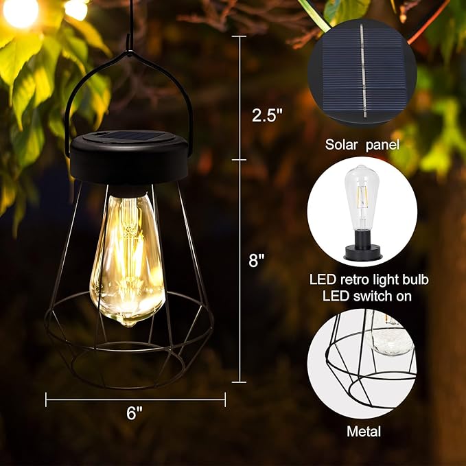 Garden Solar Lantern Set 2-Pack, Charming Garden Lighting