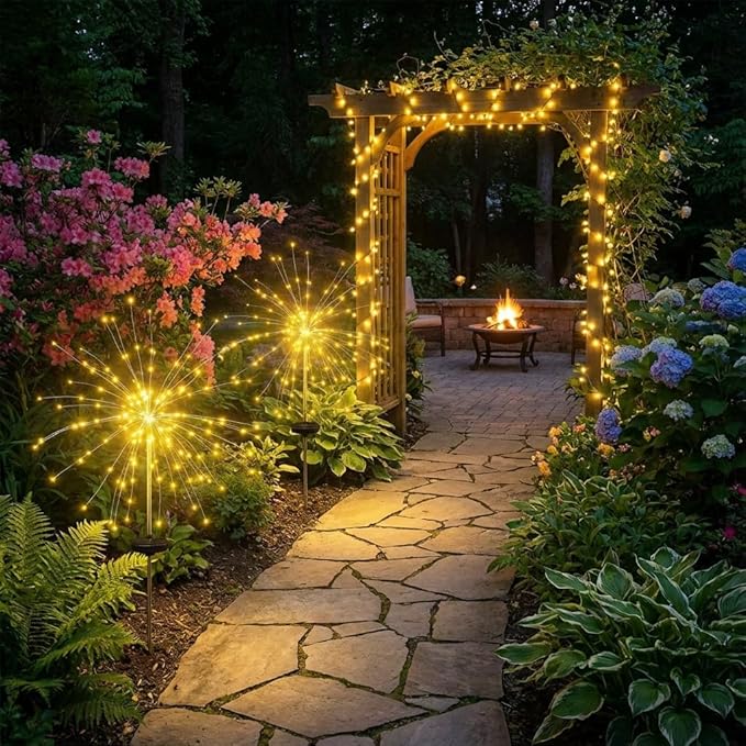 Firework Solar Lawn Figurine Light, Waterproof