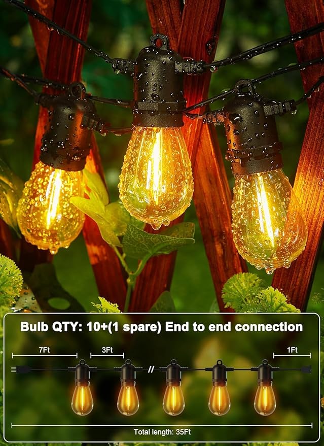 Christmas Twinkle Lights, 35ft Waterproof for Porch