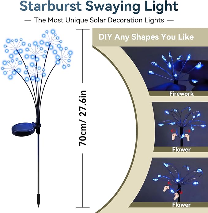 Solar Driveway Path Lights 2-Pack, Waterproof