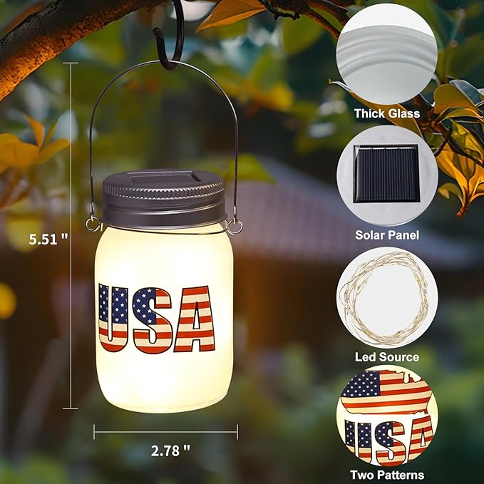 Solar Courtyard Lanterns 2-Pack, Outdoor Hanging LED Decor
