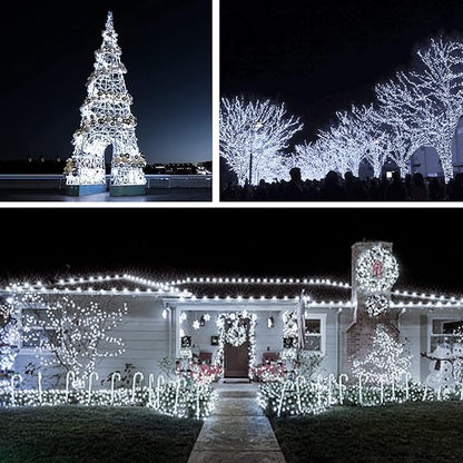200 LED Christmas Twinkle Lights, 66ft Waterproof for Backyard