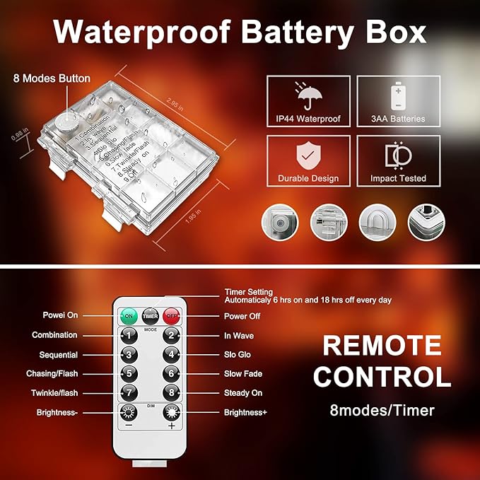 Remote Control Rope Lights, 33ft Color-Changing LED