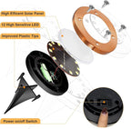 Solar Flat Disk Lights 8-Pack, Waterproof Garden