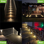 Solar Step Lights 2-Pack, Waterproof Wall