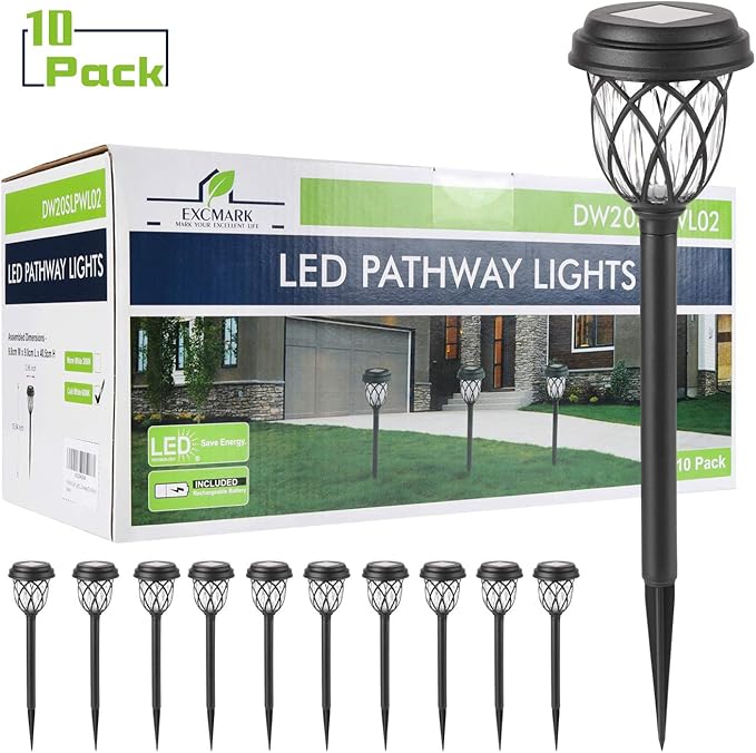 10-Pack Solar Landscape Lights for Garden