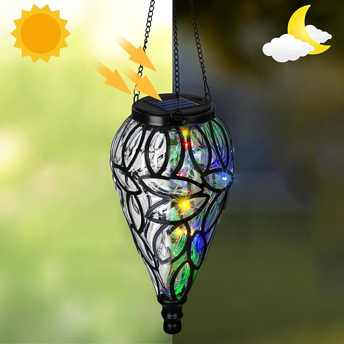 Backyard Solar Lantern Set, Rustic Patio Lighting