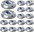 16-Pack Solar Deck Lights, White Waterproof LED