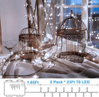2-Pack 70 LED Christmas Fairy Lights, Twinkle Waterproof