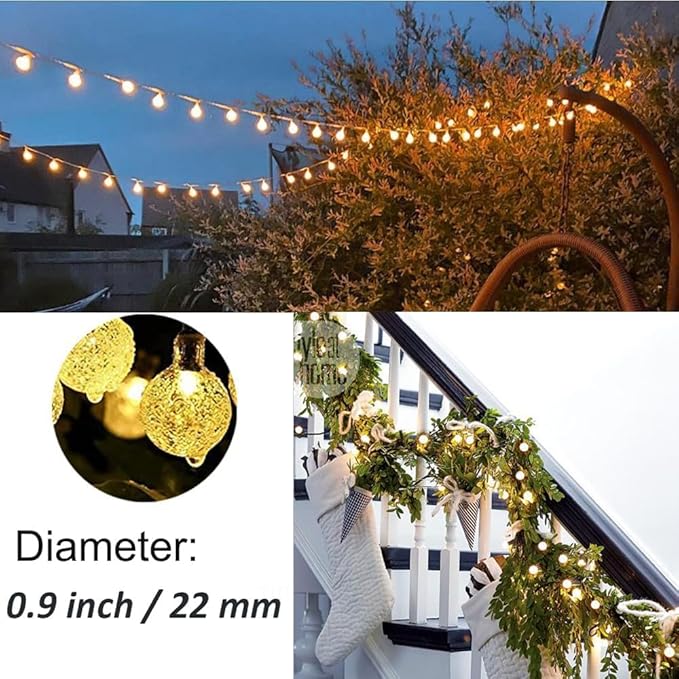 40 LED Christmas Twinkle Lights, 20ft Waterproof for Backyard